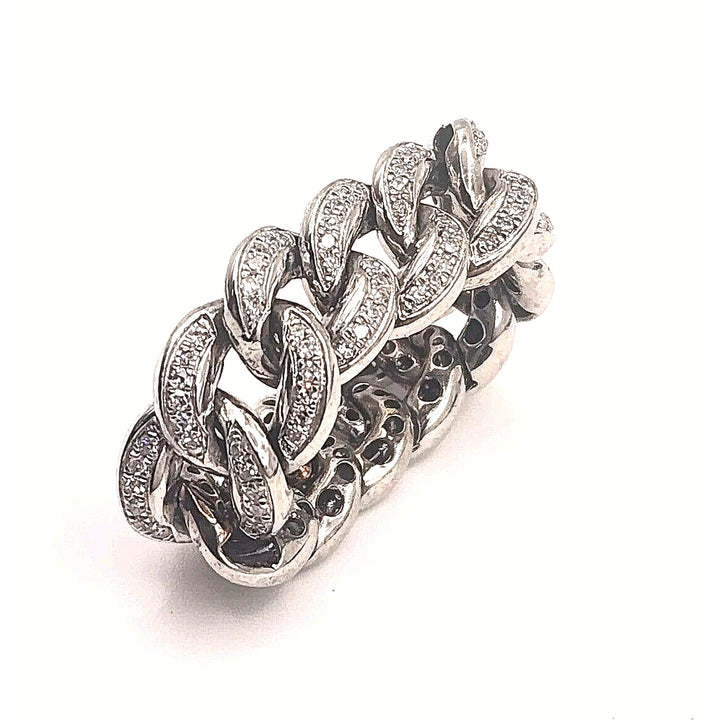 10k White Gold Diamond Icing Flexible Ring