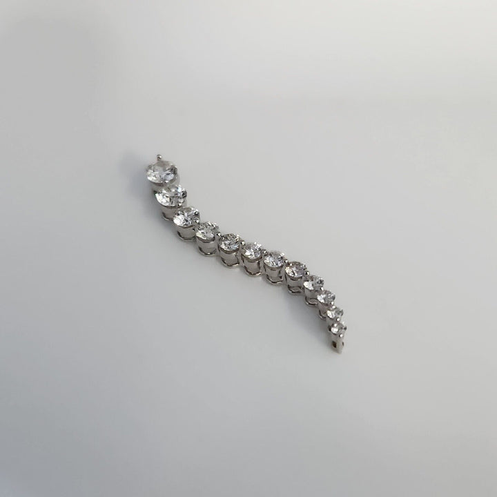 14k White Gold Diamond Tears Shape Pendant 12 round Diamonds 1 1/2 CT Necklace