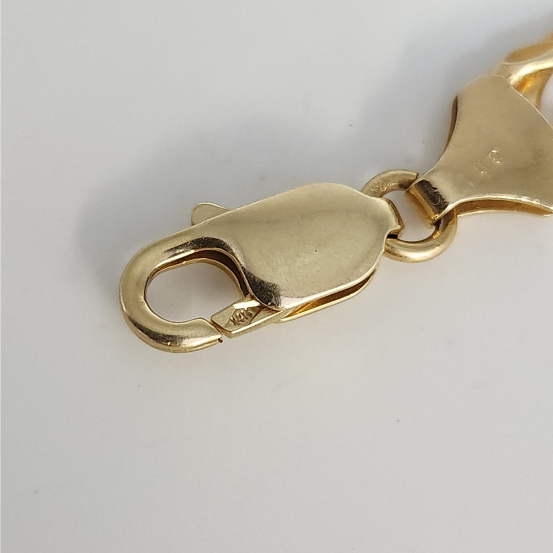 14k Yellow Gold Diamond Cut Cuban Link Bracelet 8"