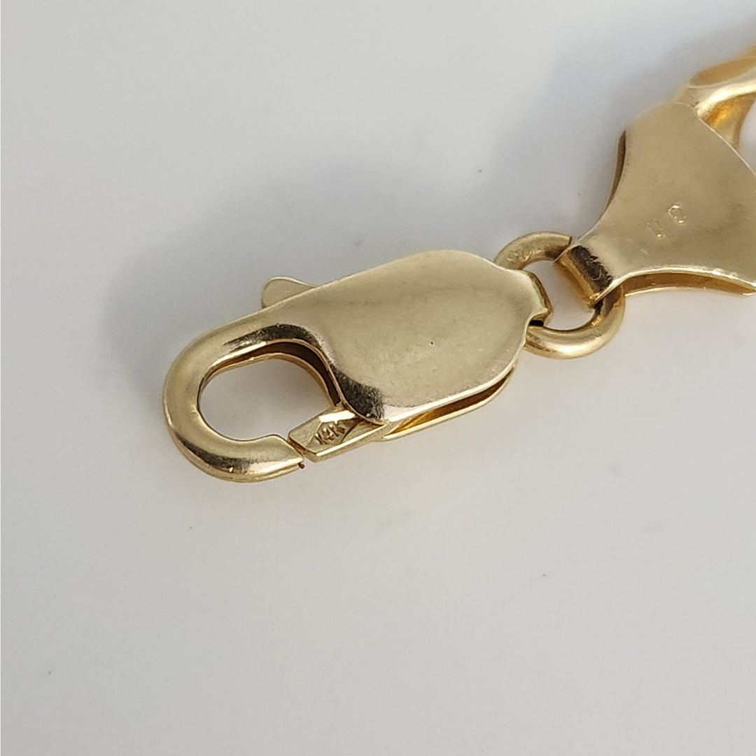 14k Yellow Gold Diamond Cut Cuban Link Bracelet 8"