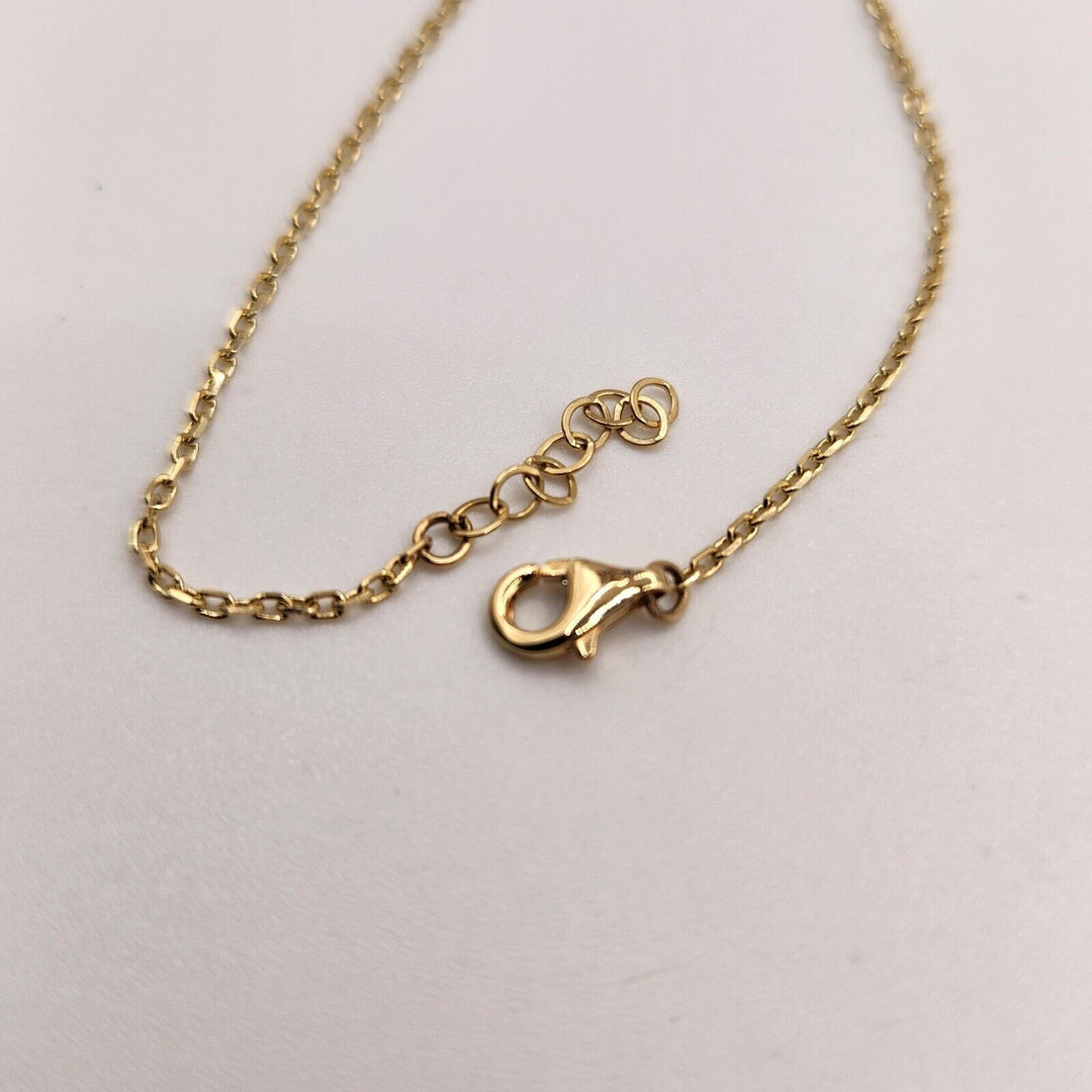Beautiful 14k Yellow Gold Zirconia Clover Flower Bracelet 7.2"