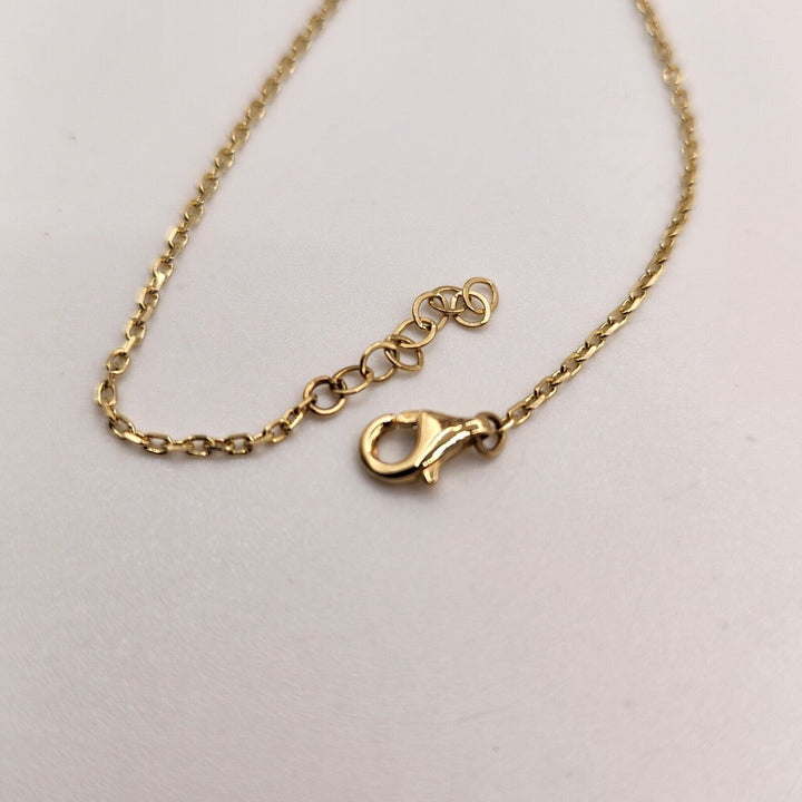 Beautiful 14k Yellow Gold Zirconia Clover Flower Bracelet 7.2"