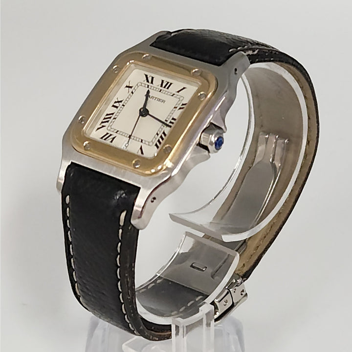 Cartier Santos Two-tone 18K Yellow Gold Quartz Watch 30 MM Classic
