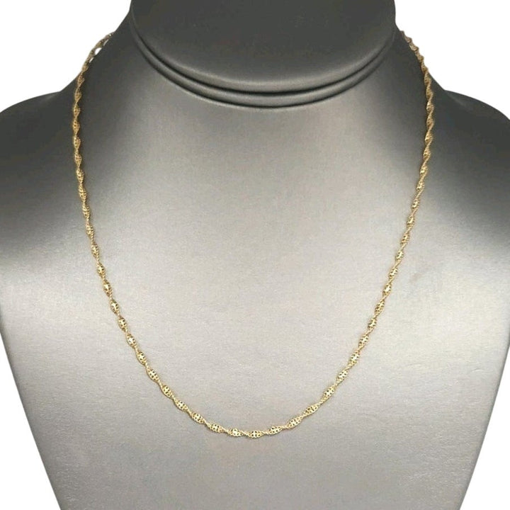 14k Yellow Gold Rope Chain Necklace 18"