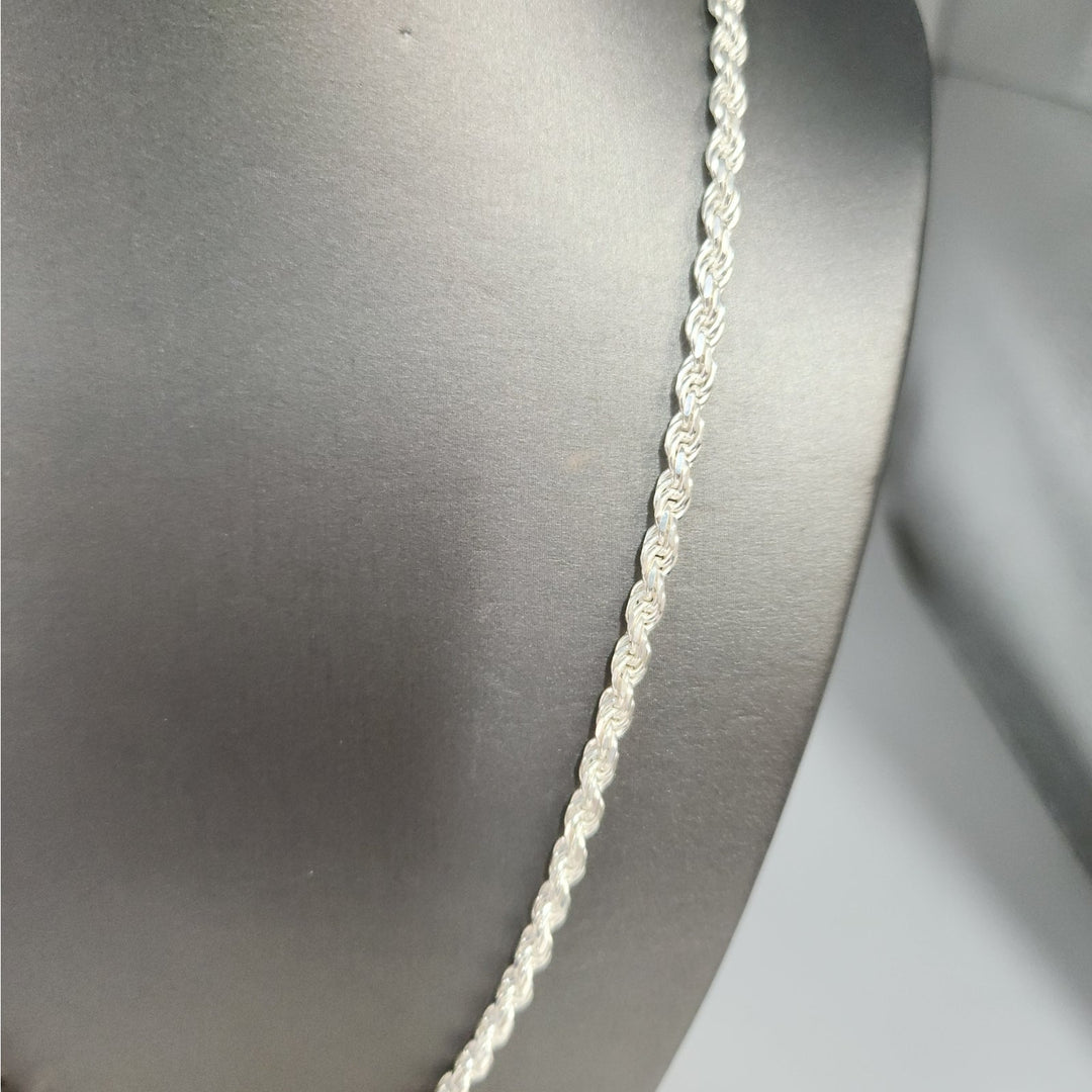 925 Sterling Silver Rope Chain Necklace 22",  3.9 mm, 27 g