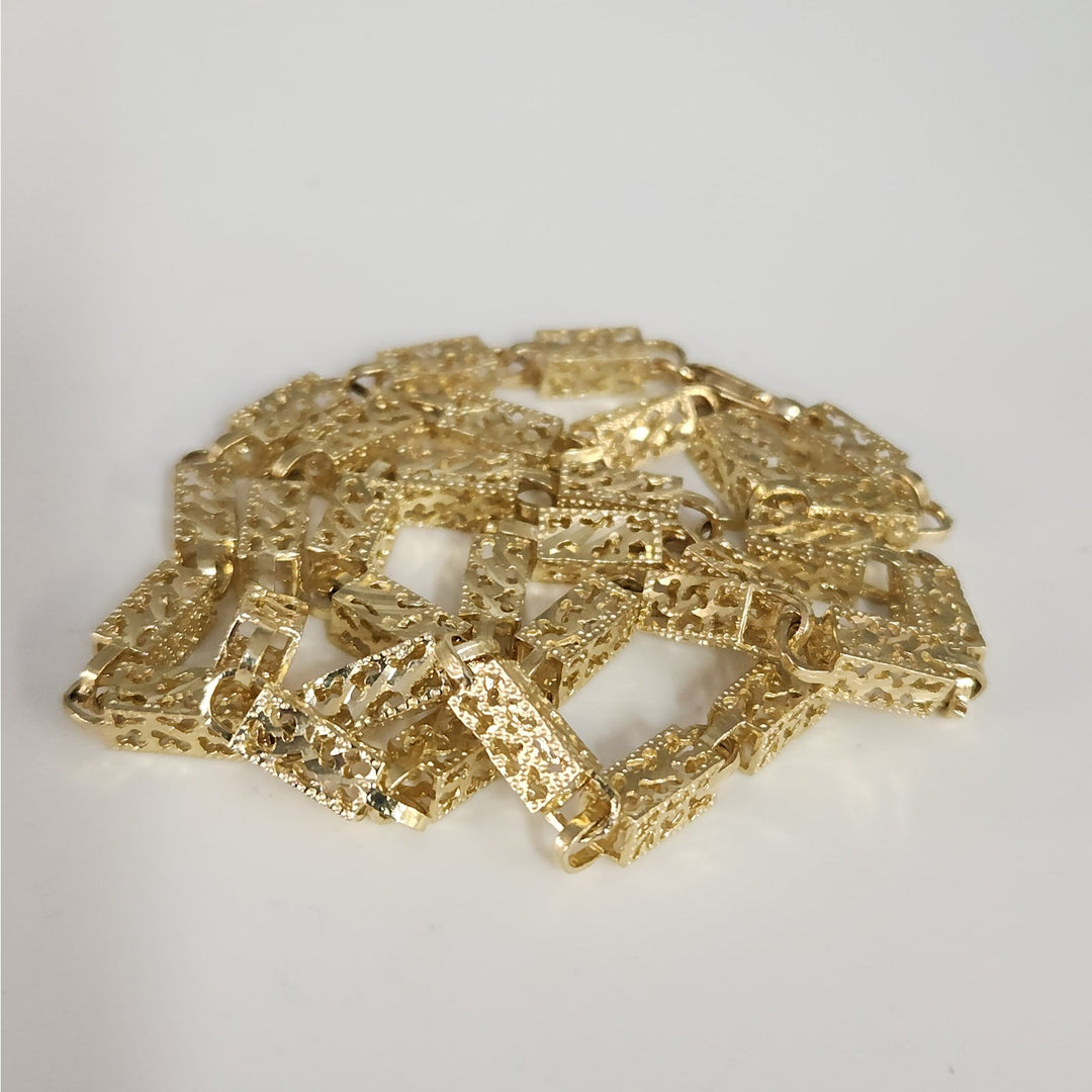 Vintage 10K Yellow Gold Textured Nugget 23g Necklace 21"