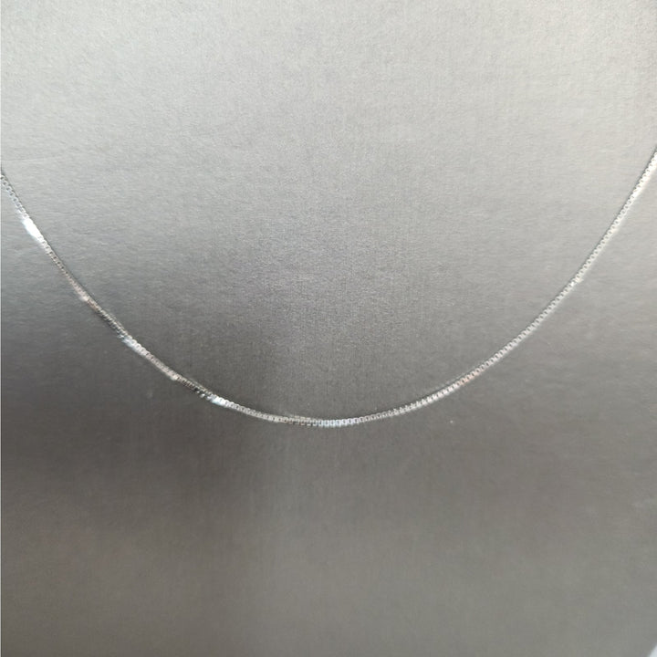 10k White Gold 0.8mm Adjustable Box Chain 22"