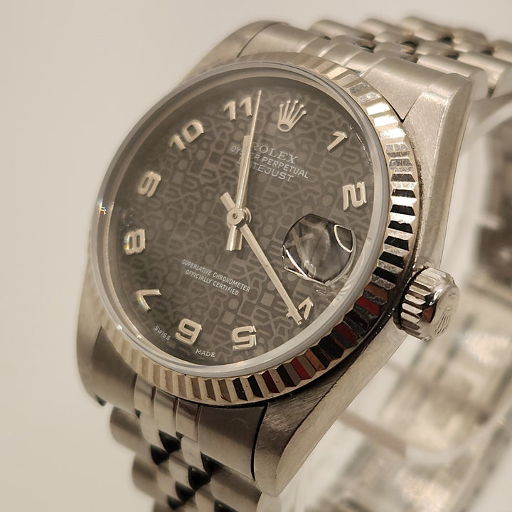 Rolex 31MM Stainless Steel Gray Oyster Perpetual Datejust Watch