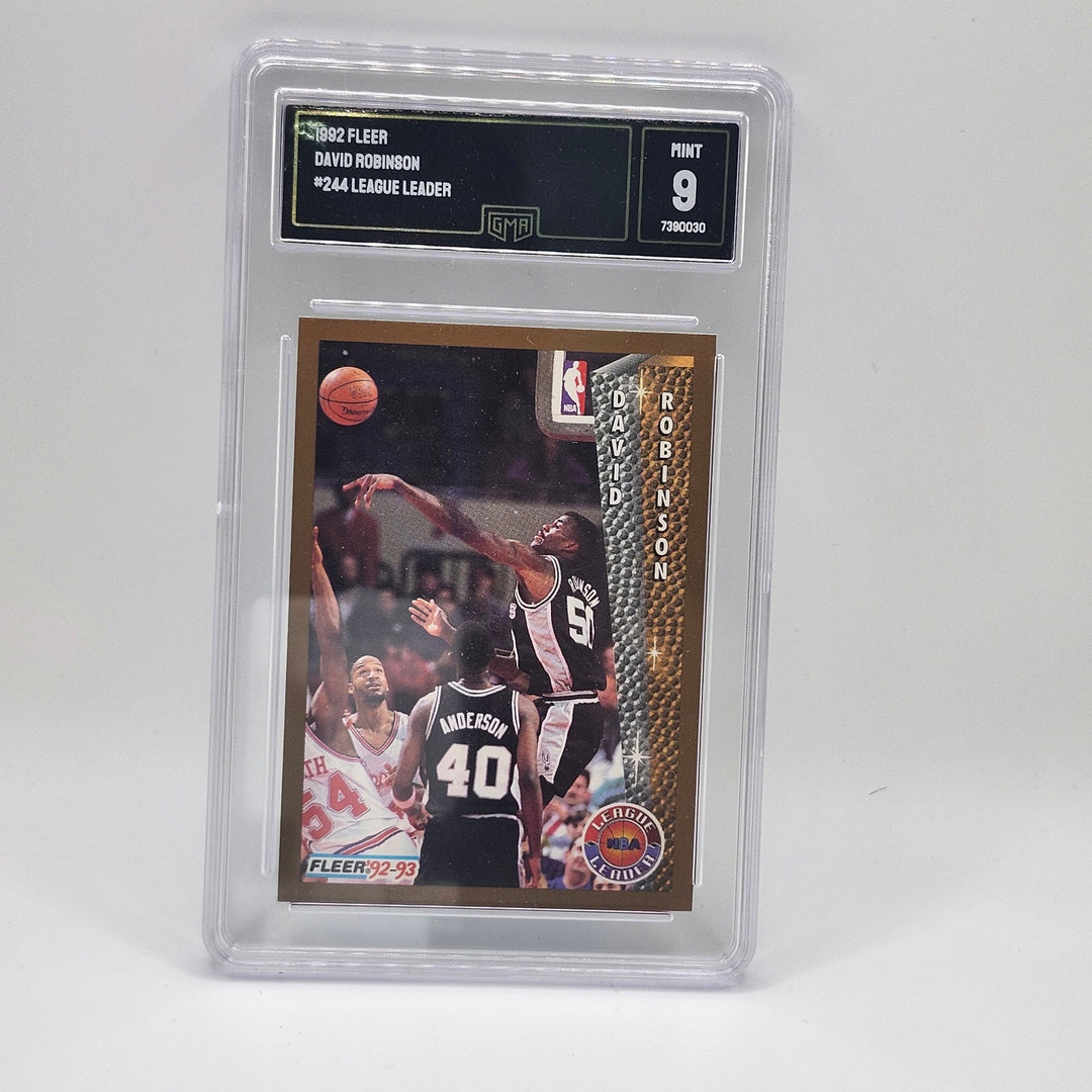 1992 Fleer David Robinson #244 League Leader NBA Spurs GMA 9 Mint HOF Basketball