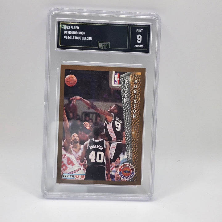 1992 Fleer David Robinson #244 League Leader NBA Spurs GMA 9 Mint HOF Basketball