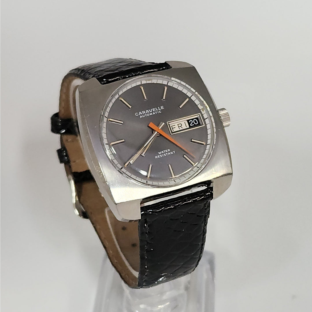 Vintage 1970s Caravelle by Bulova Automatic Day-Date Watch with Original Box