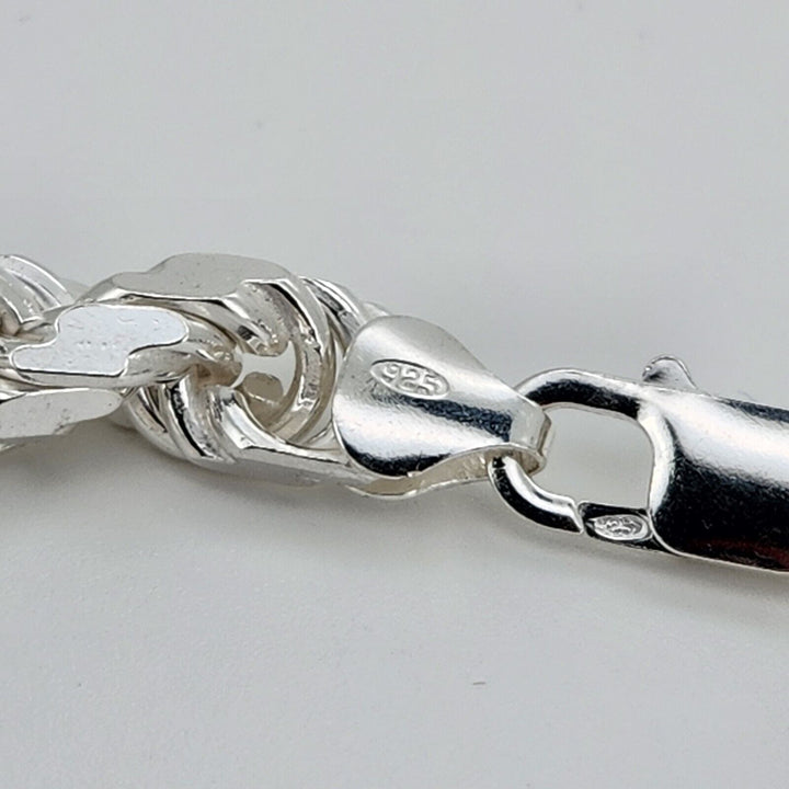 Thick 925 sterling silver Rope Chain bracelet 8"