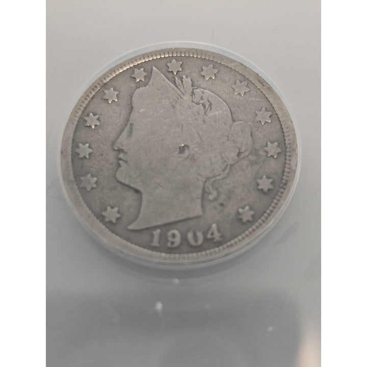 1904 .05 ANACS VG 8 Liberty Nickel, V Nickel, 5 Cent Piece Cleaned Damaged