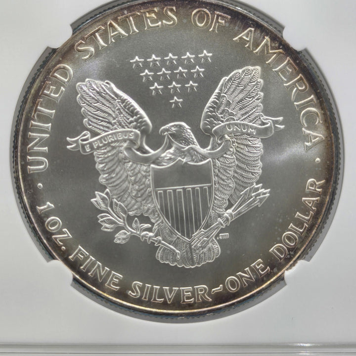 1988 American Silver Eagle, 1Oz Fine .999 Silver Uncirculated $1 NGC MS69 Toning