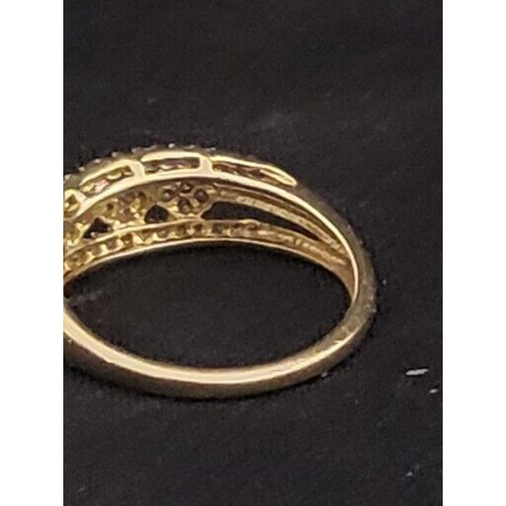 10k Yellow Gold triple row Diamond With 2g Of Gold Size 7