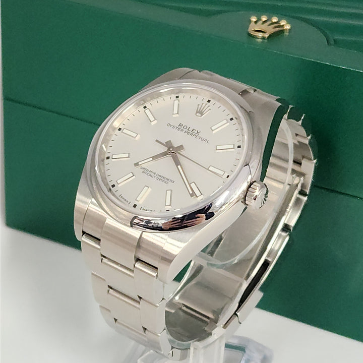 Rolex Oyster Perpetual 39 MM White Dial Ref. 114300 Stainless, Box & Papers 2020