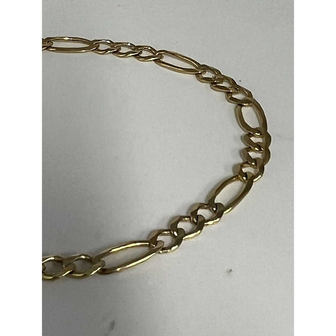14k Gold Heavy Figaro Chain Necklace, 22in , 19.6g