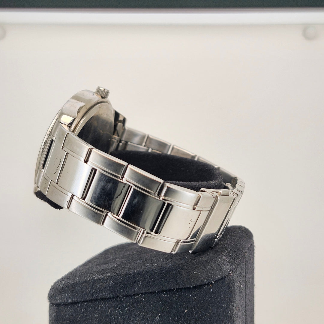 Caravelle by Bulova Men's Silver Tone Black Dial Quartz Watch