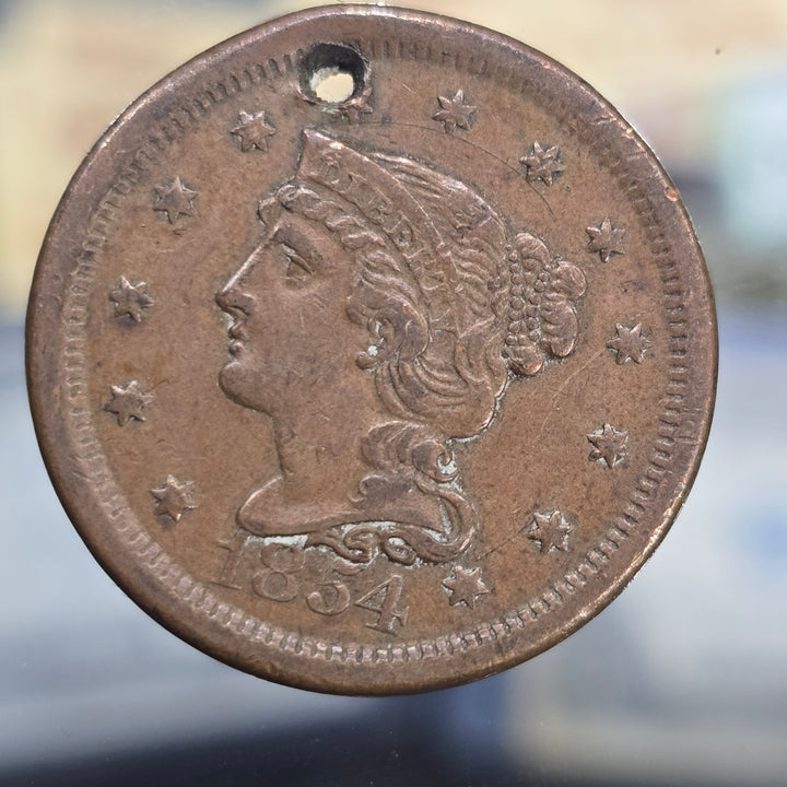 Lot of 6 Early U.S. Copper Large Cents & Half Cent 1800s Vintage Coins