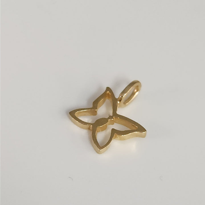 14k Yellow Gold Open Butterfly Pendant Charm