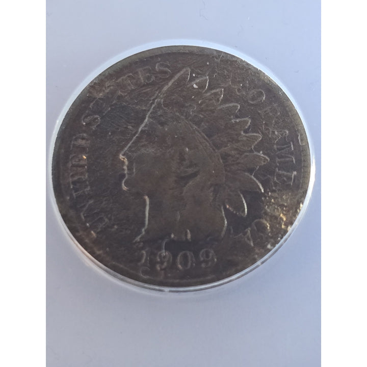 ANACS VG8 1909-S Indian Cent Heavily Corroded, Damaged, Whizzed, Details 1C