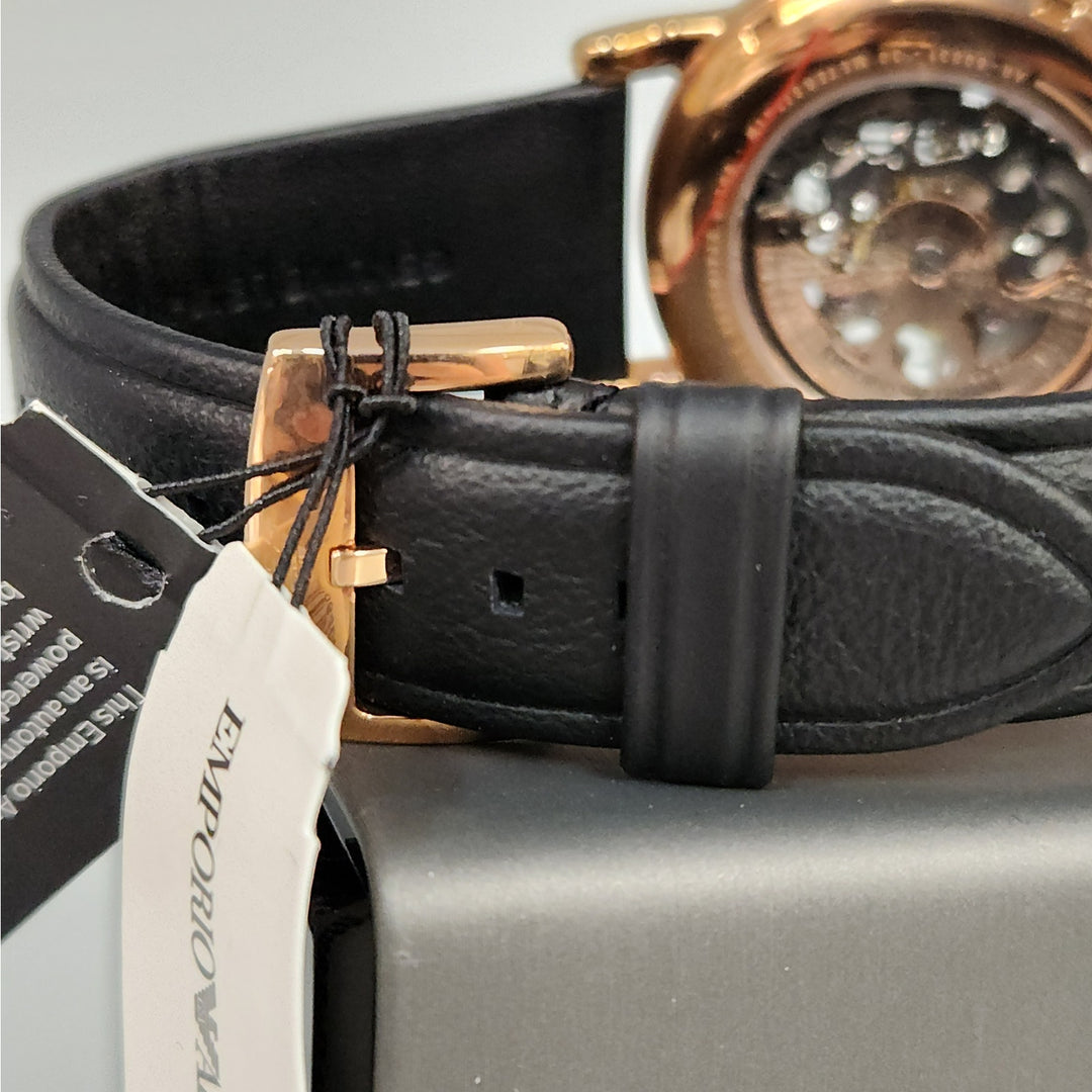 Emporio Armani Meccanico Automatic Skeleton Rose Gold Watch AR60031