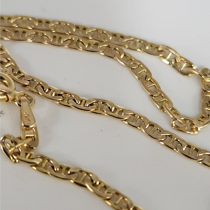 10K Yellow Gold Mariner Link Chain Necklace 20"