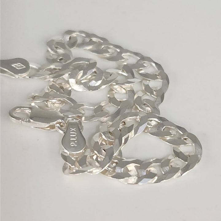 Elegant 925 sterling silver curb Cuban bracelet 8"
