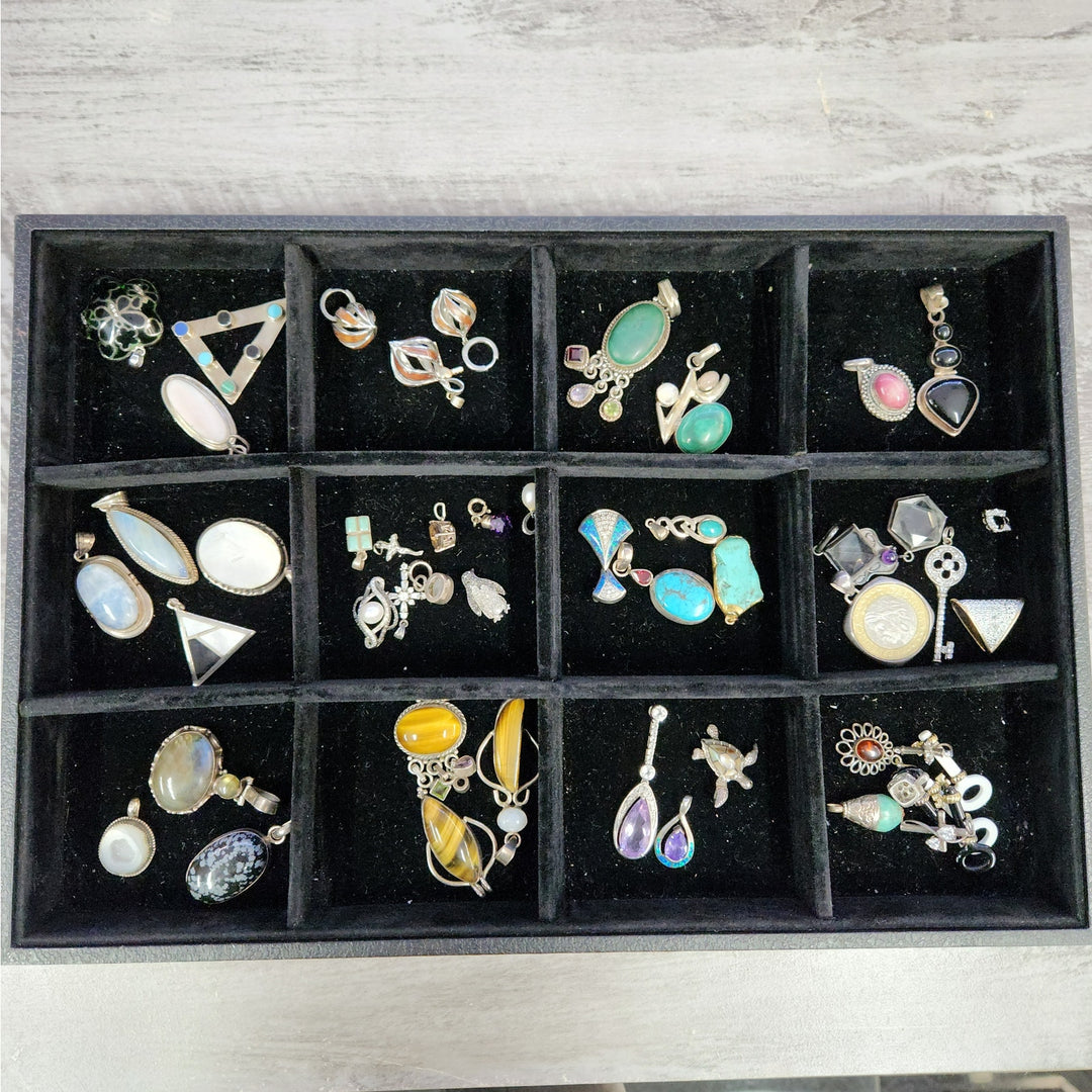 925 Sterling Silver Assorted Natural Stone Pendant & Earrings Unique Design starting at 29.99