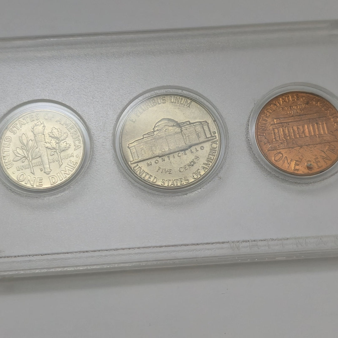 1963 Birth Year Set, Lot Of 5 coins, 90% Silver half dollar, quarter & dime