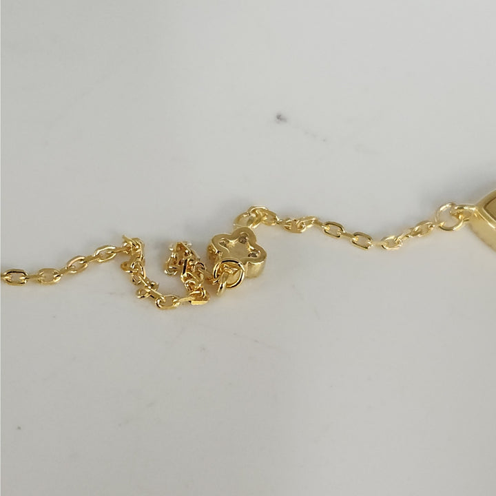 Stunning 925 Sterling Silver Gold -Tone Flower bracelet 7.5"