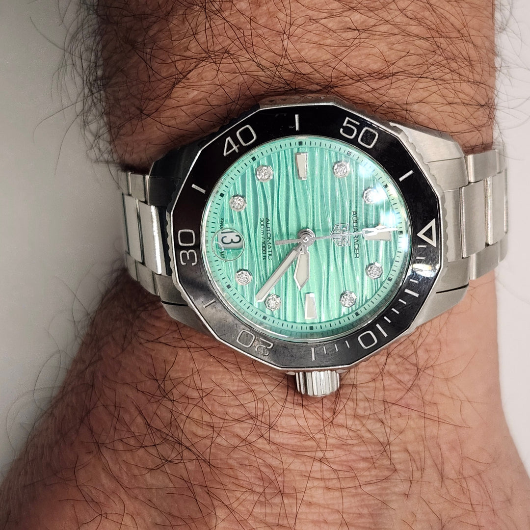 TAG Heuer Aquaracer Professional 300 Light Blue WBP231K Diamond Automatic Watch