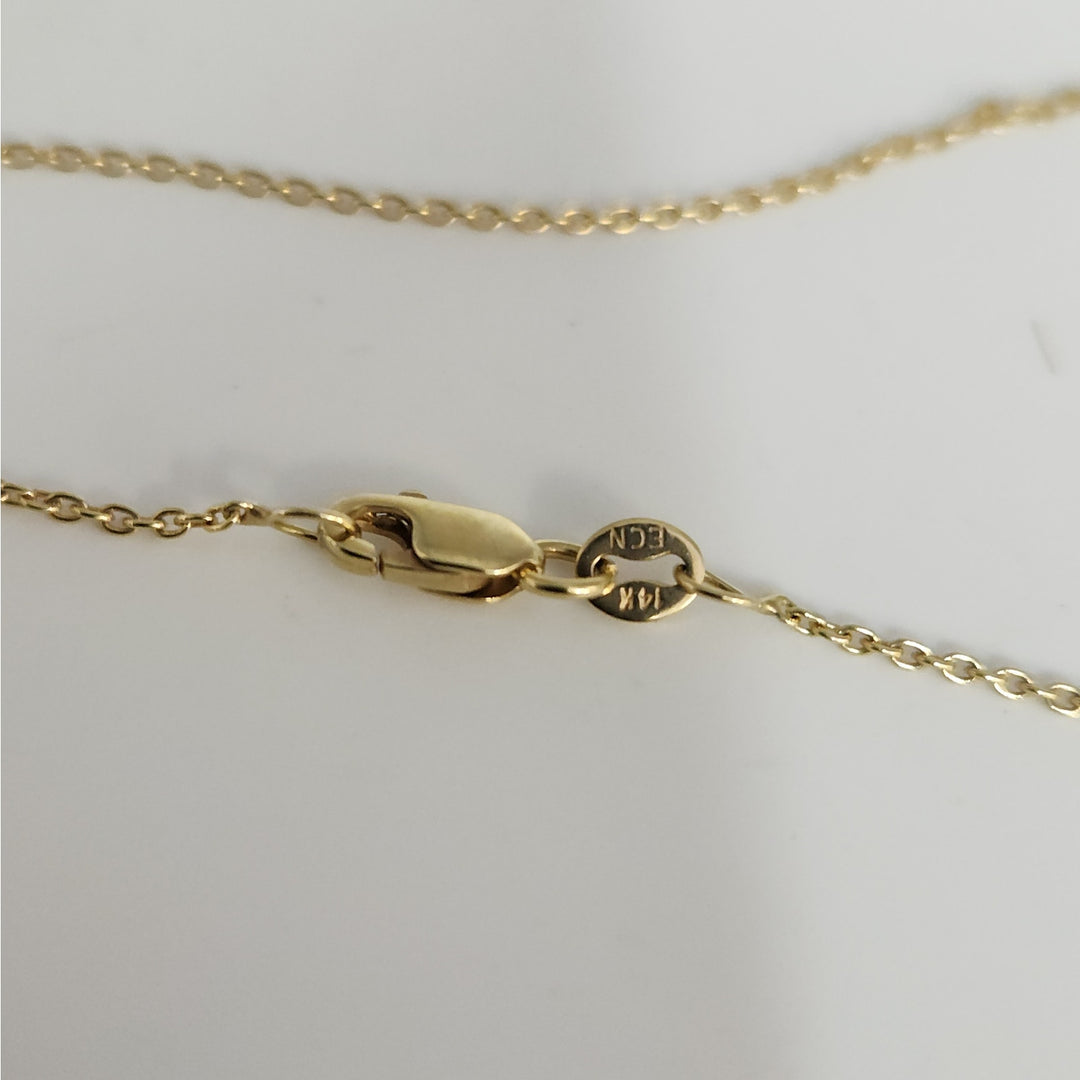 10k Gold Diamond & Pearl Pendant Necklace Elegant Drop Design