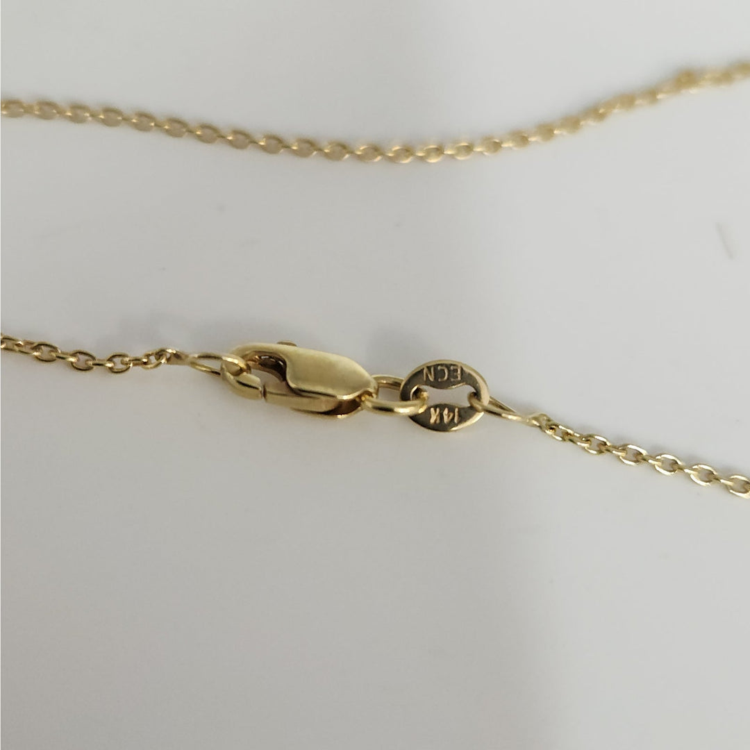 10k Gold Diamond & Pearl Pendant Necklace Elegant Drop Design