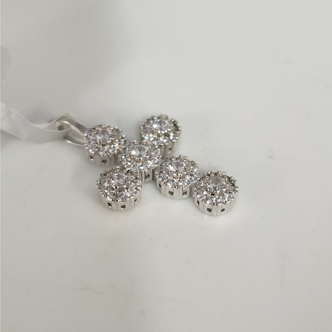 925 Sterling Silver CZ  Cross Pendant
