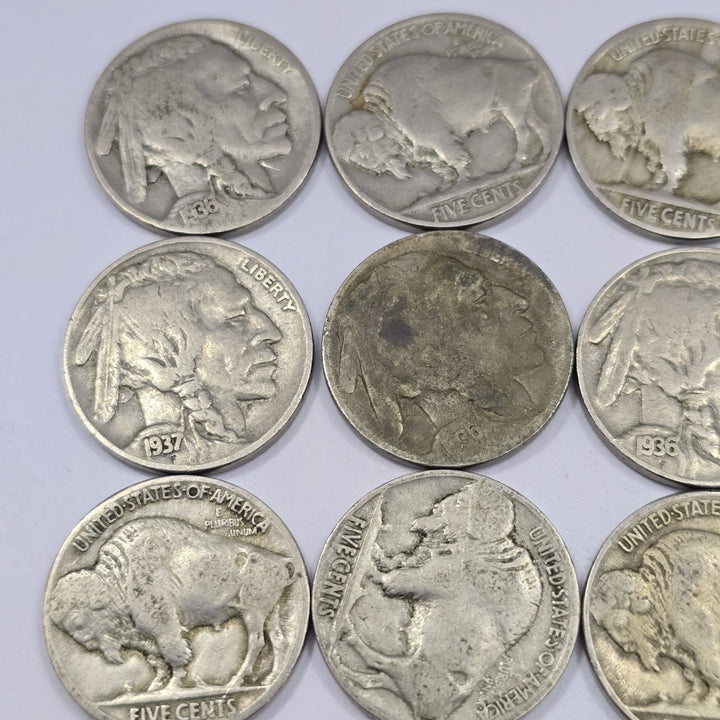 LOT OF 18 COINS MIXED Years Buffalo Nickels Circulated Ungraded Collectibles 5c