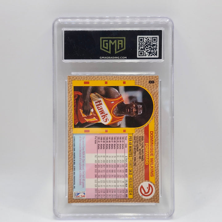 1992 Fleer Dominique Wilkins #8 GMA 7.5 NM+ Atlanta Hawks Basketball Card