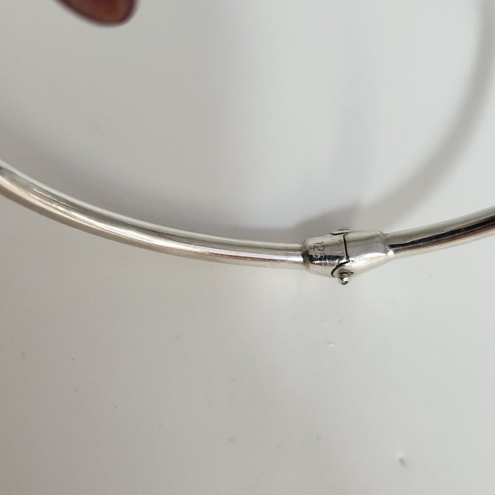 Fashion 925 Sterling Silver Nail Style Bangle Bracelet Modern Design