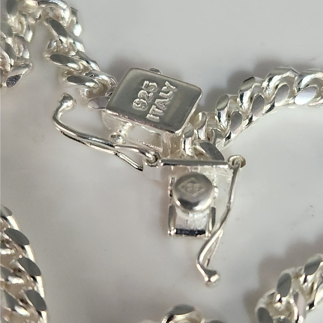 925 Italy sterling silver Cuban Chain Bracelet 7.5"