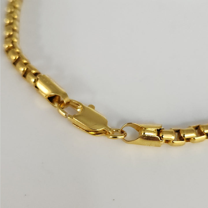 Stunning 14k Yellow Gold Box Chain Necklace 24"