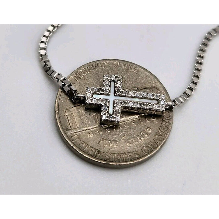 925 Sterling Silver Cross Adjustable Bracelet B