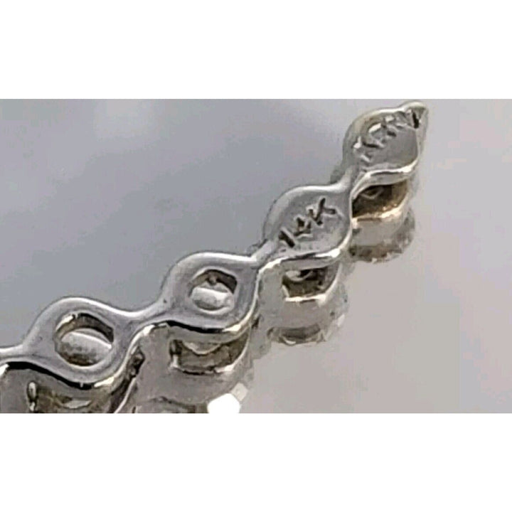 14k White Gold Diamond Tears Shape Pendant 12 round Diamonds 1 1/2 CT Necklace