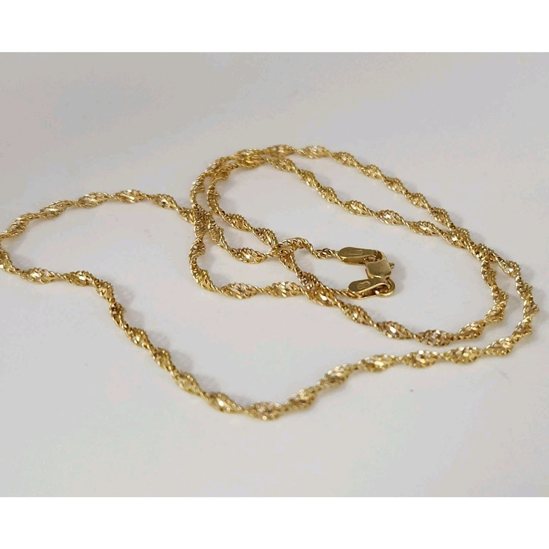 14k Yellow Gold Rope Chain Necklace 18"