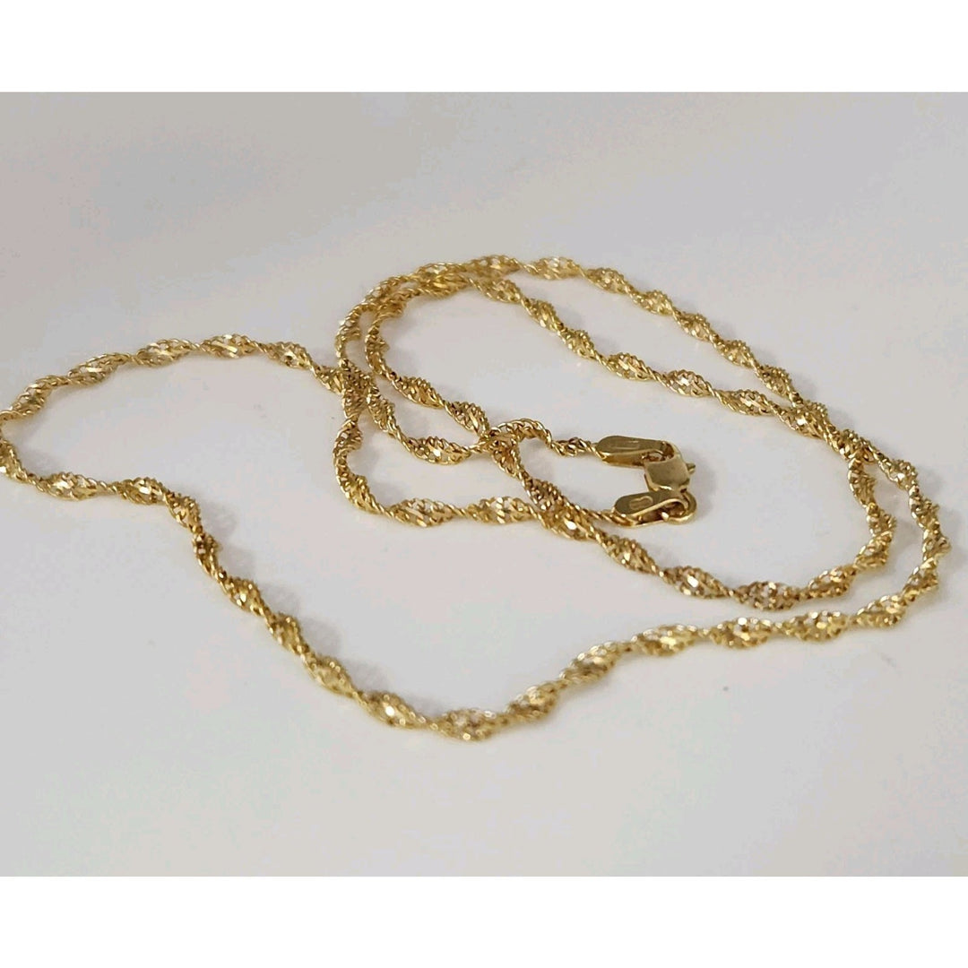 14k Yellow Gold Rope Chain Necklace 18"