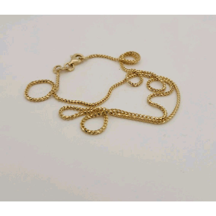 14k Yellow Gold Box Chain Necklace 16"