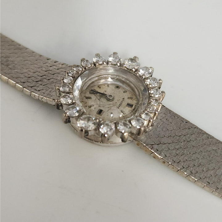 18k White Gold Rolex Precision Diamond Halo SS Aftermarket Bracelet Not Working