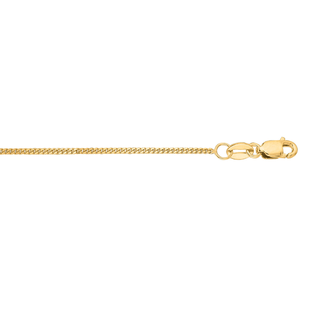 14K Gold 1mm Gourmette Chain