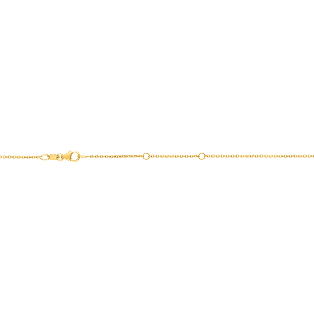 18K Gold 1.3mm Double Extendable Cable Chain