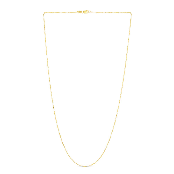 14K Gold 0.9mm Diamond Cut Bead Chain