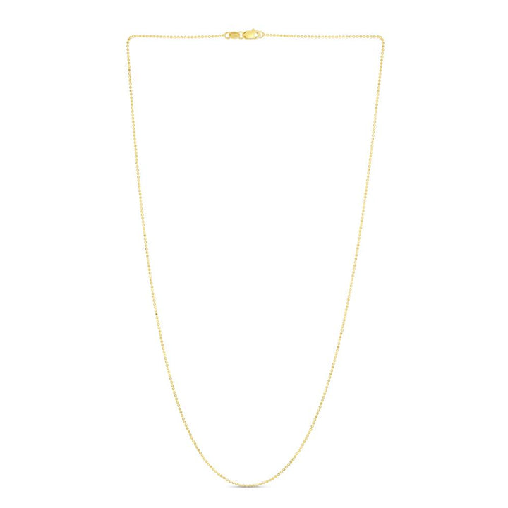 14K Gold 0.9mm Diamond Cut Bead Chain